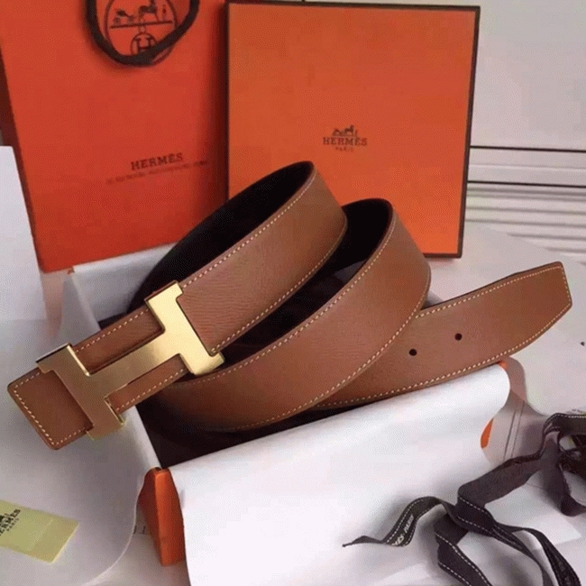 Top-quality fake H**me5 Kits belt featuring Constance buckle in brown epsom