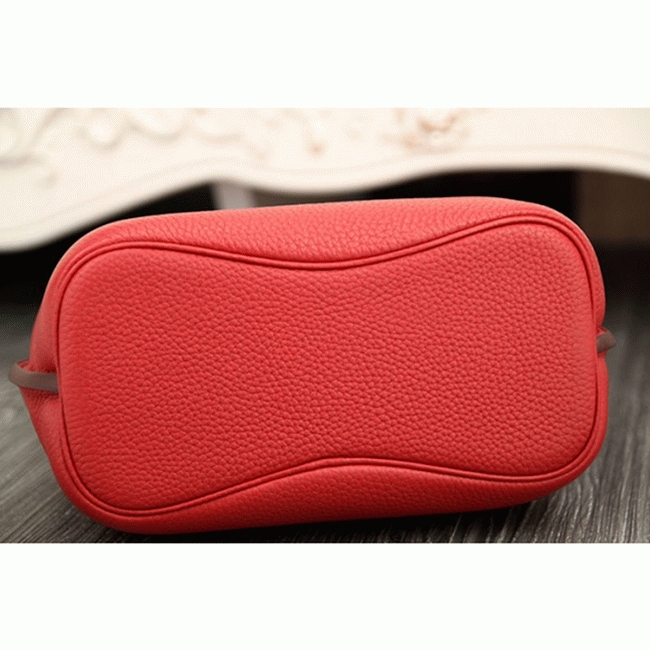 Red Leather Fake H**me5 So Kelly 22cm Bold Color Purse