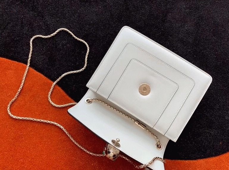 Fake Bv1g*ai Serpenti Forever Small Crossbody Bag White Leather