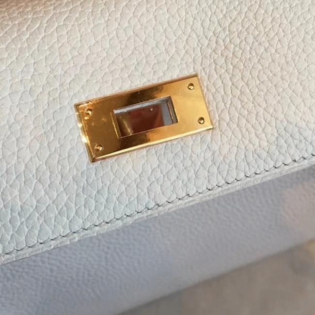 White Clemence Imitation H**me5 Kelly Retourne 28cm Chic Tote