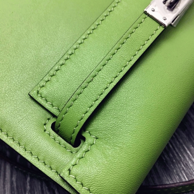 Green Swift Leather Top Replica H**me5 Kelly Danse Convertible Bag