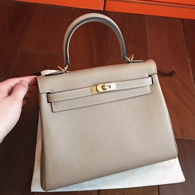 Grey Clemence Knockoff H**me5 Kelly 25cm Elegant Handbag