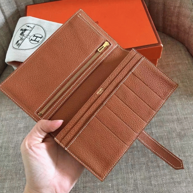 Brown Knockoff Designer H**me5 Bearn Wallet
