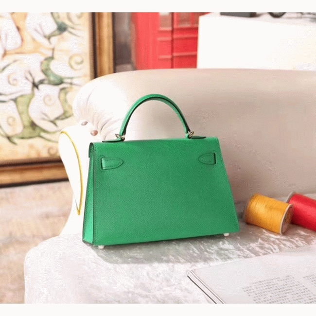 Bamboo Epsom Knockoff H**me5 Kelly 20cm Chic Handbag