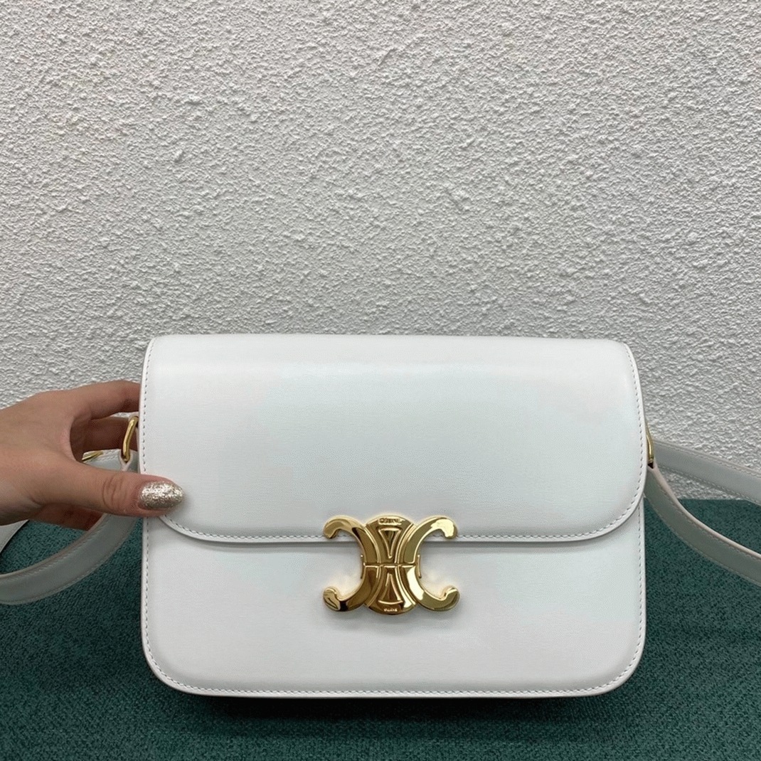 Top Quality Replica Ce1i*e Triomphe Medium Bag In White