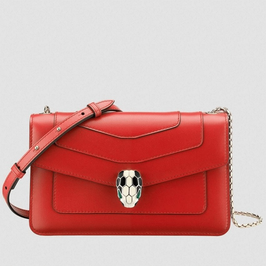 Replica Bv1g*ai Serpenti Forever Small Cross-body Bag Red Calfskin