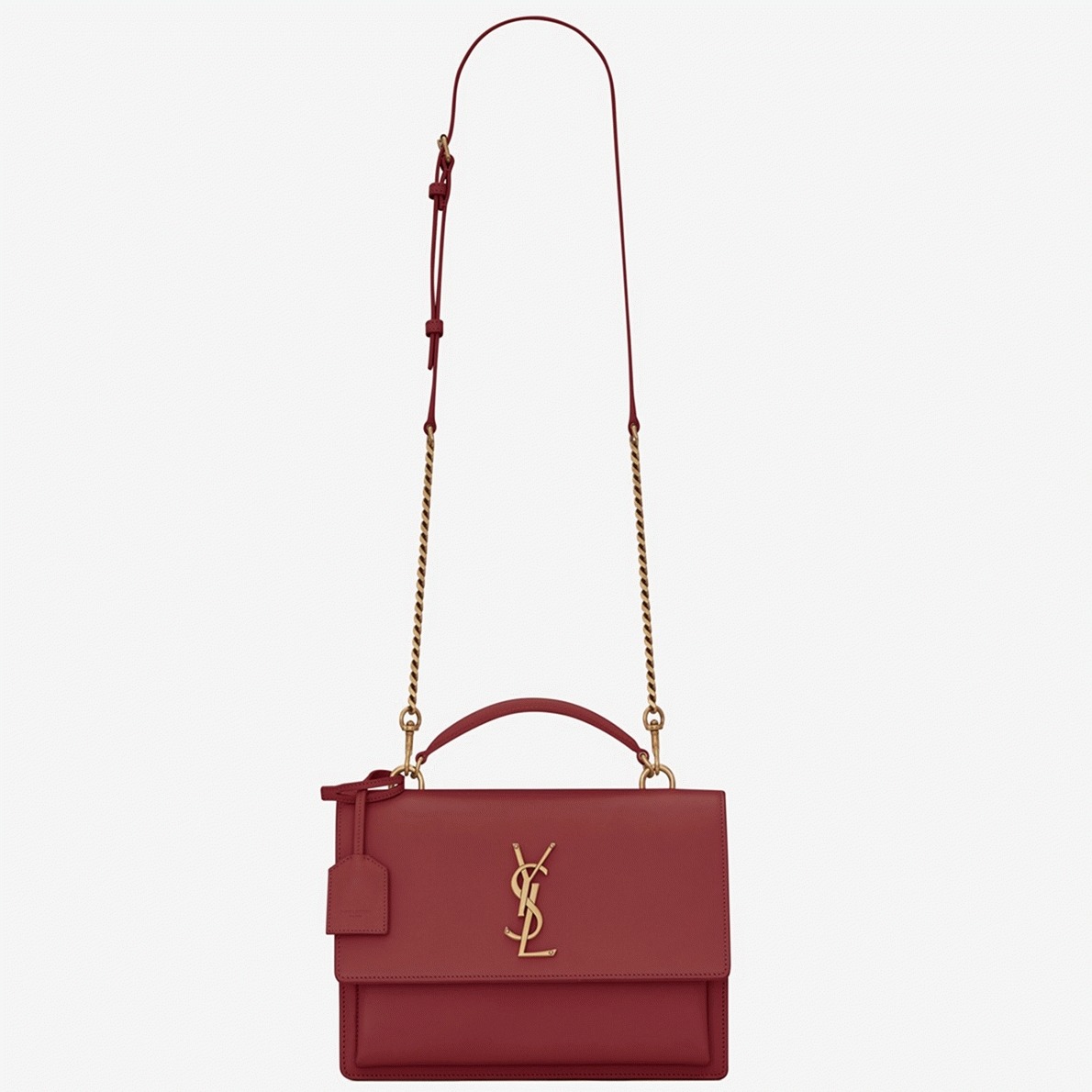 Knockoff Sa1nt Lau*nt Sunset Medium Top Handle Bag Red Calfskin