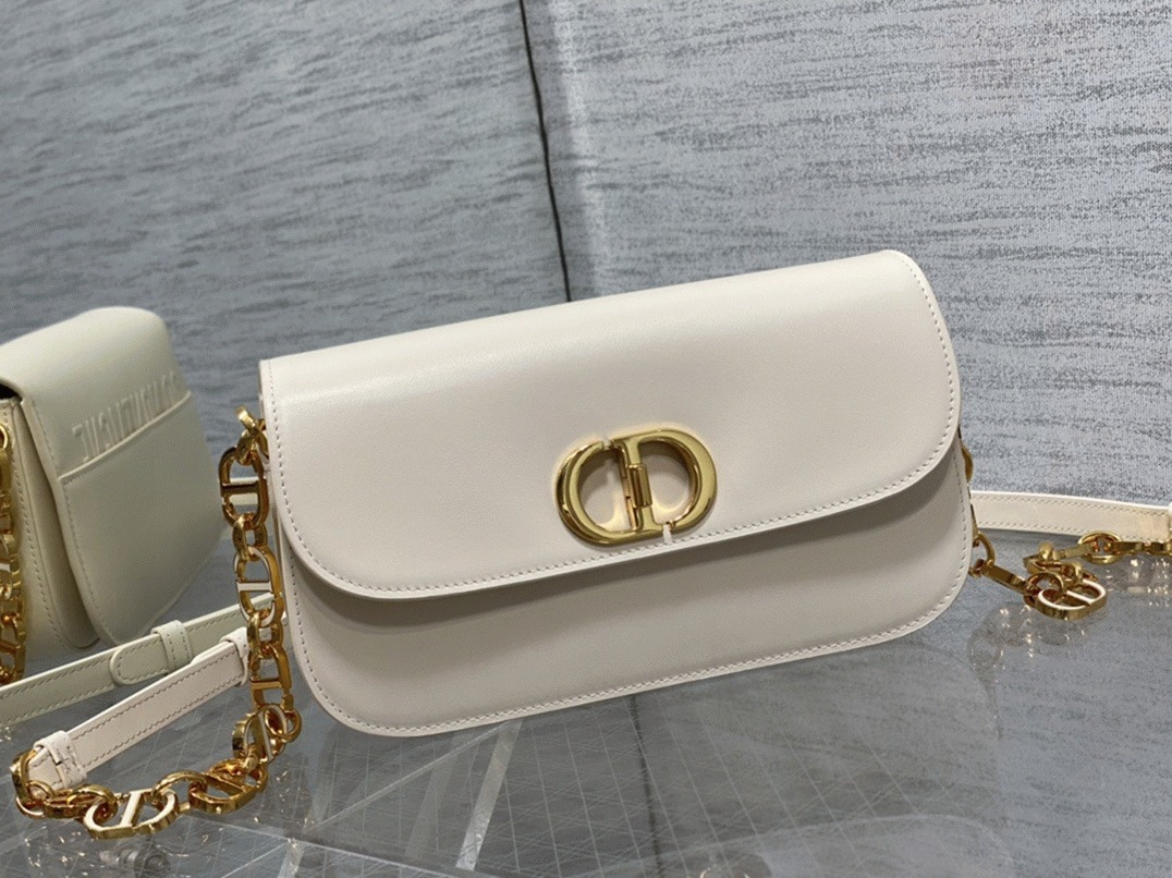 D10r 30 Montaigne Avenue Bag Replica in White Box Calfskin
