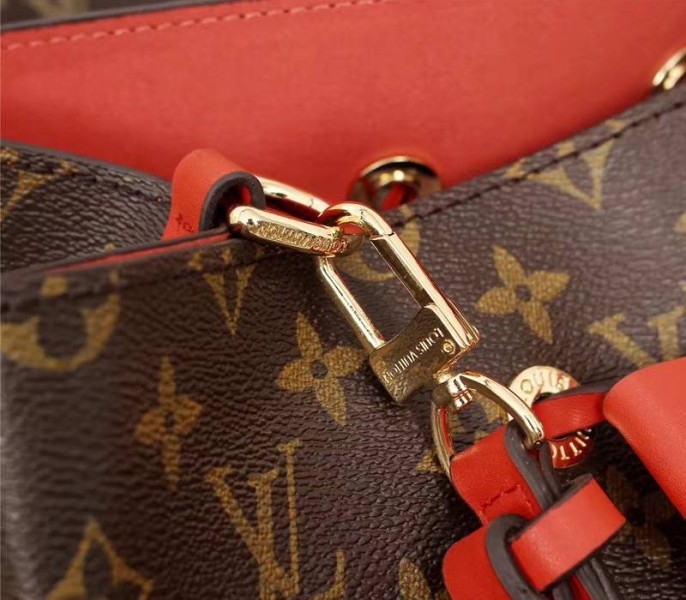 L0vis Vvtt0n Monogram Canvas NeoNoe MM Bag In Coquelicot