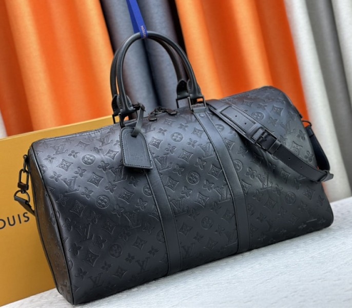 L0vis Vvtt0n Monogram Shadow Leather Keepall Bandouliere 50 In Black
