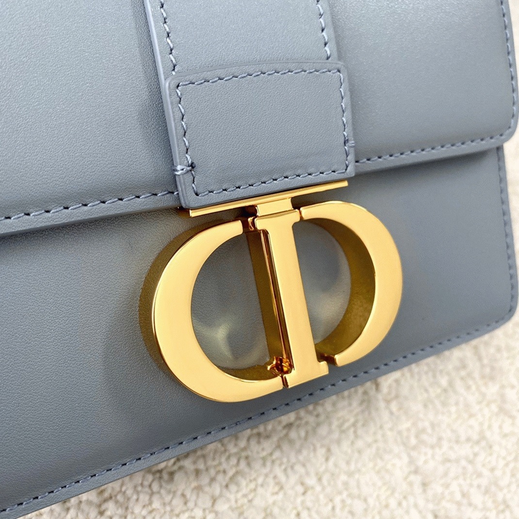 D10r 30 Montaigne Micro Bag Knockoff in Grey Box Calfskin