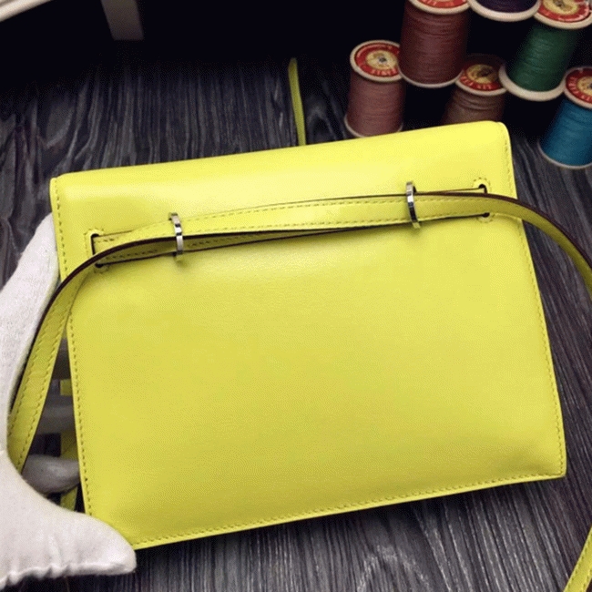 Yellow Swift Leather Copy H**me5 Kelly Danse Bright Handbag