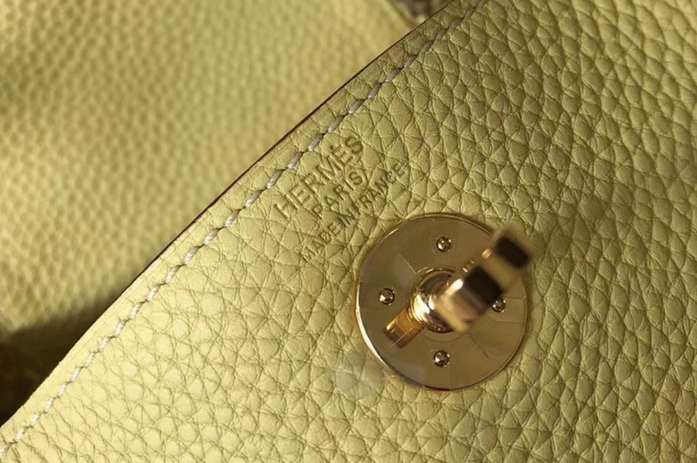 Replica H**me5 Lindy Mini handbag in jaune poussin clemence leather