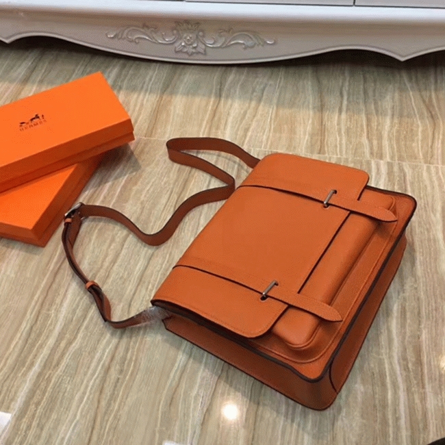 Orange Knockoff H**me5 Steve Messenger Bag