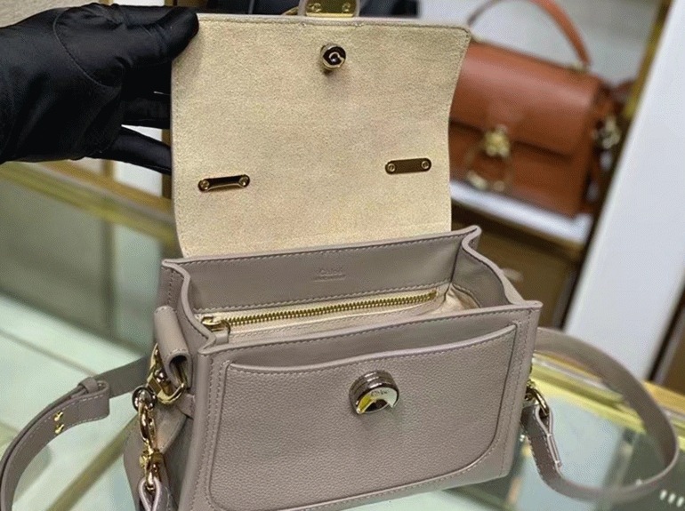 top quality fake Ch10e mini tess day bag in grey grained leather