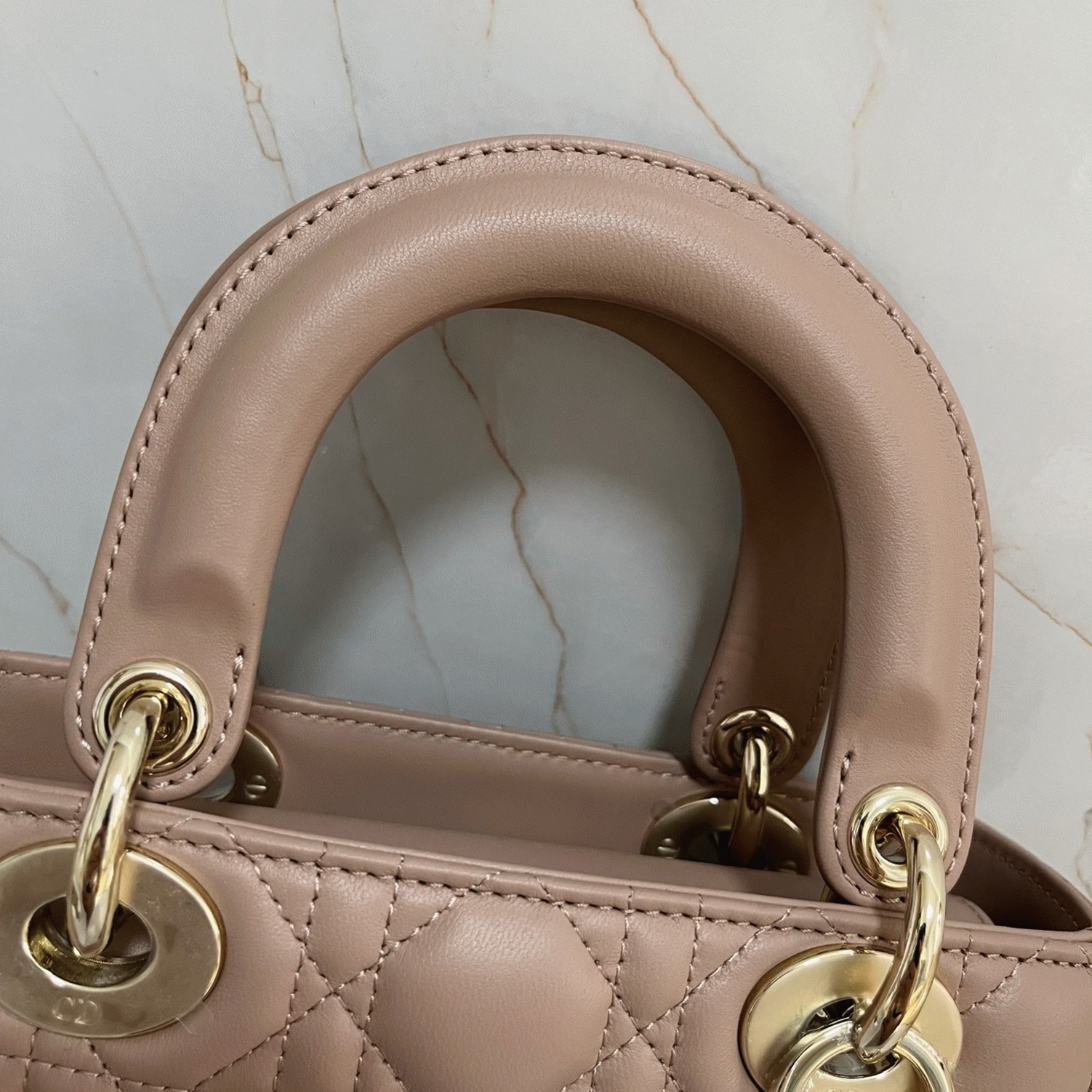 D10r Small Lady D10r My ABCD10r Bag Fake in Hazelnut Lambskin