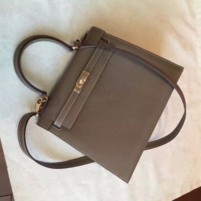 Etoupe Epsom Knockoff H**me5 Kelly Sellier 28cm Elegant Classic Purse