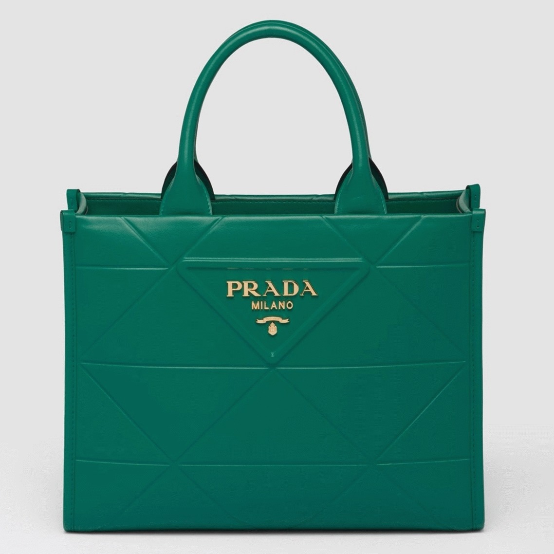 Pra*a Symbole Small Bag Knockoff with Topstitching in Green