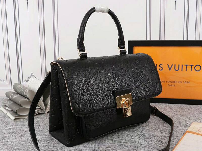L0vis Vvtt0n Monogram Empreinte Marignan Bag In Black