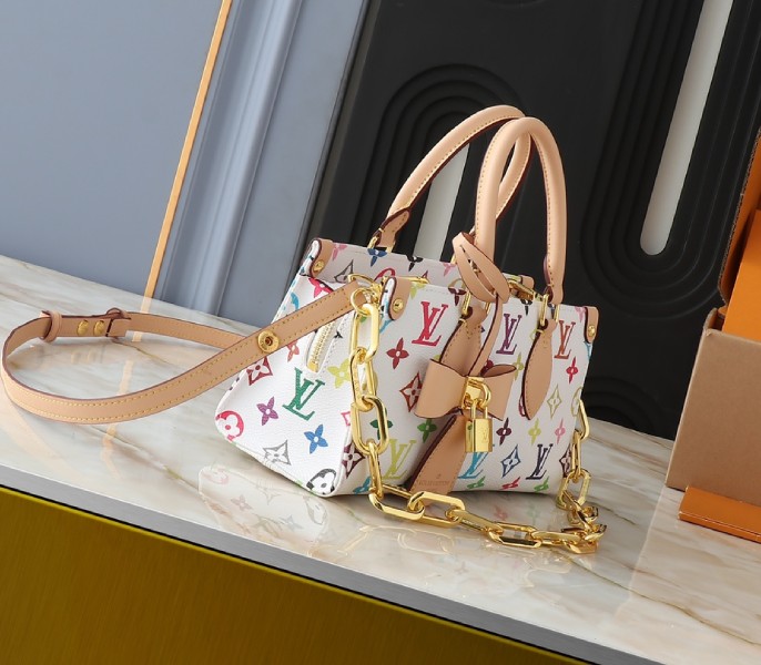 LV X TM Multicolored Onthego East West Chain In White