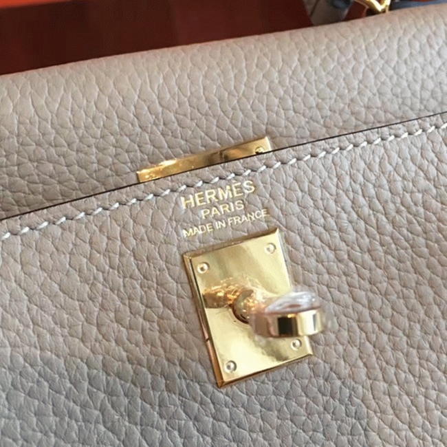 Grey Clemence Knockoff H**me5 Kelly 25cm Elegant Handbag
