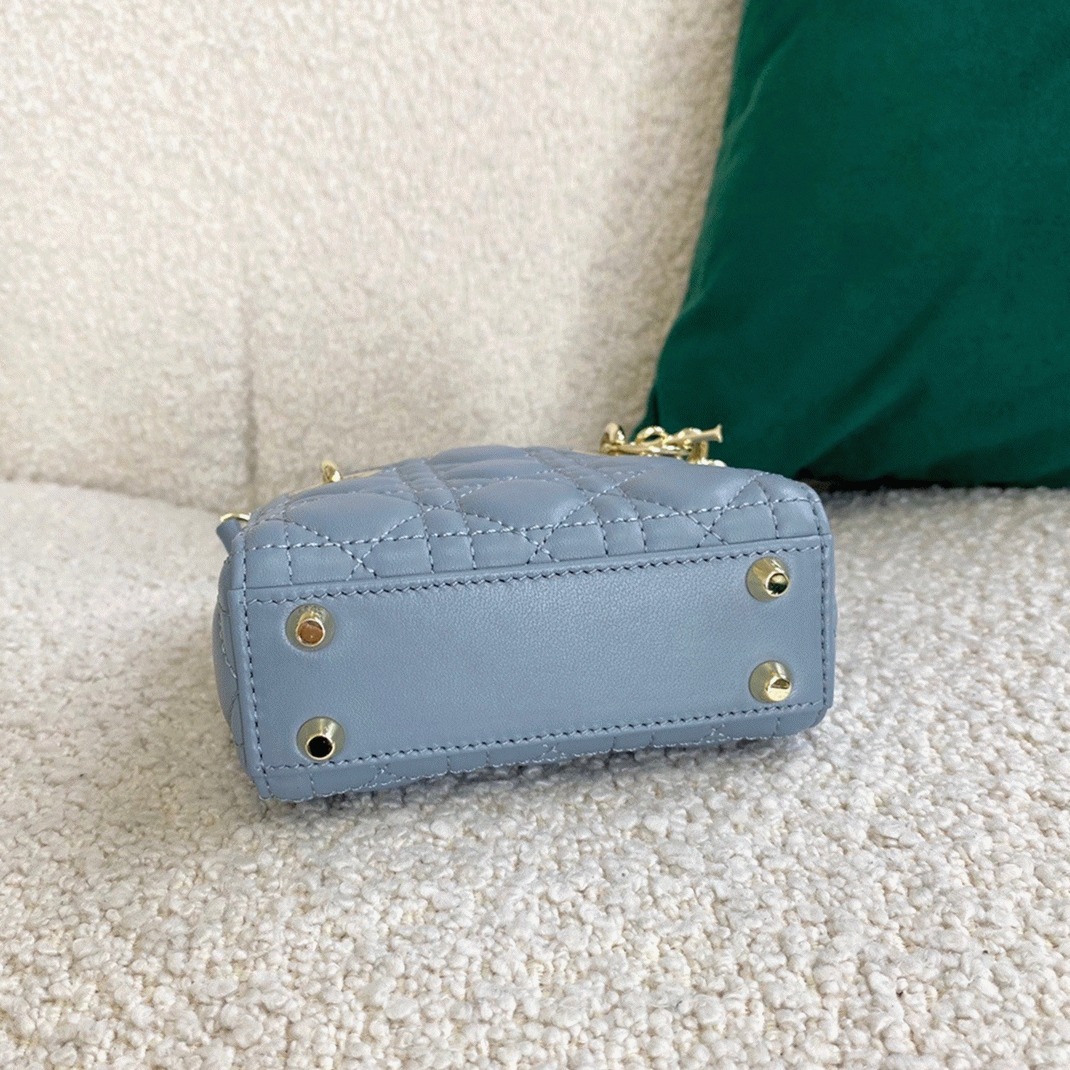 D10r Lady D10r Micro Bag Fake in Blue Cannage Lambskin