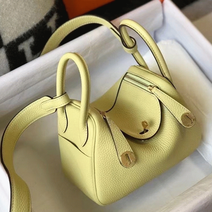 Replica H**me5 Lindy Mini handbag in jaune poussin clemence leather