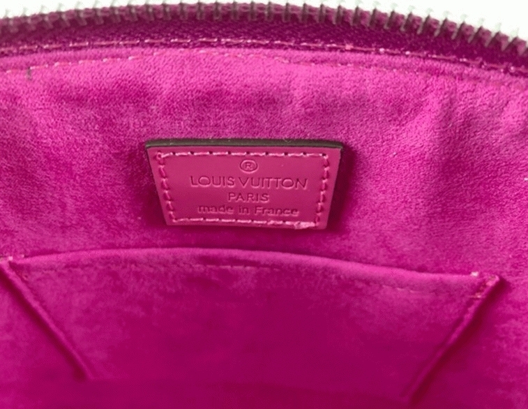 L0vis Vvtt0n Epi Leather Alma BB Handbag In Pondichery Pink With Jacquard Strap