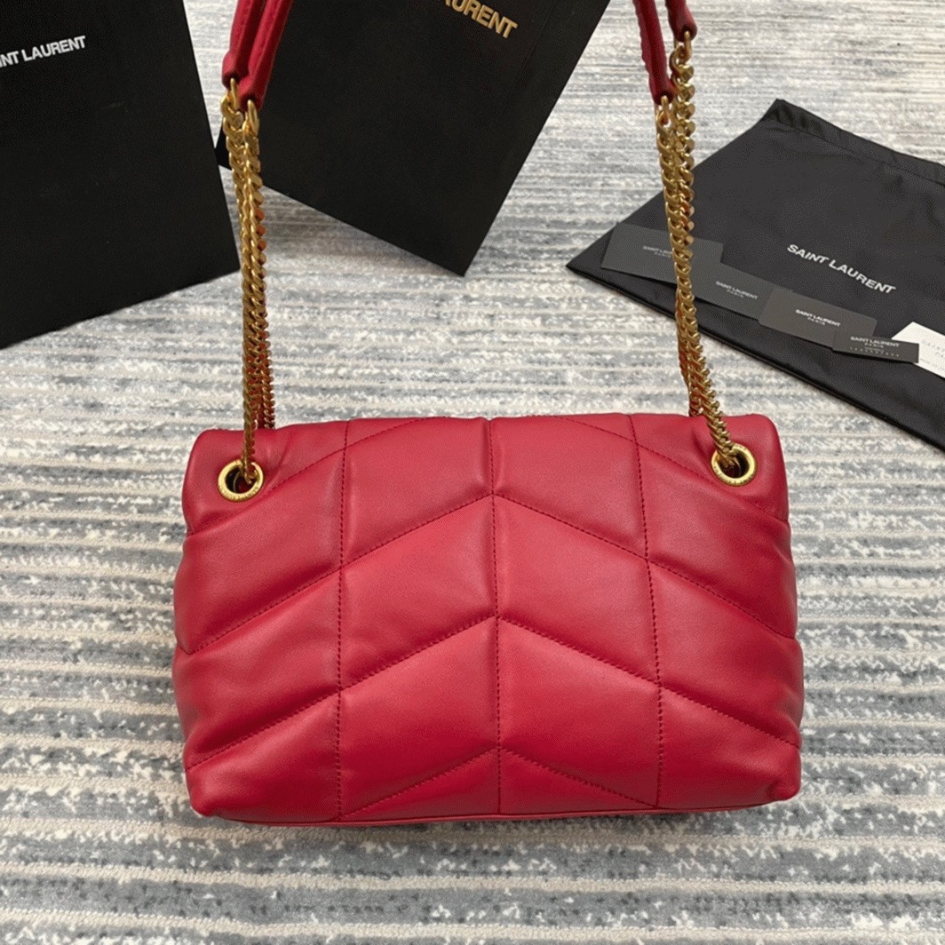 Replica Sa1nt Lau*nt Puffer Small Chain Bag Red Lambskin