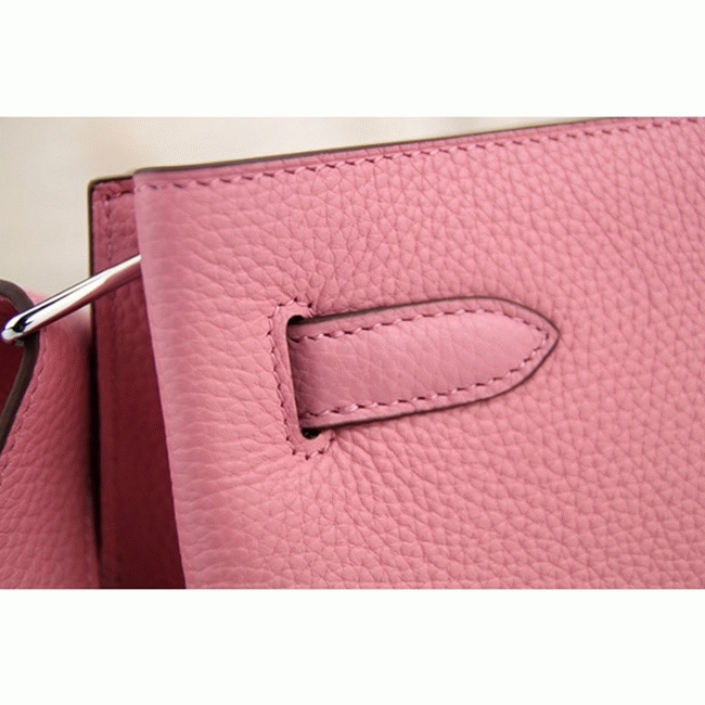 Pink Leather Replica H**me5 So Kelly 22cm Feminine Shoulder Bag