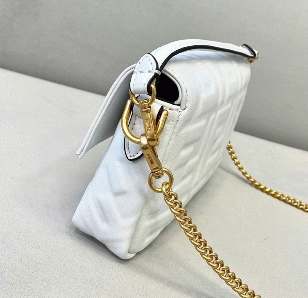 Top Quality Knockoff F**di Small Baguette Bag In White FF