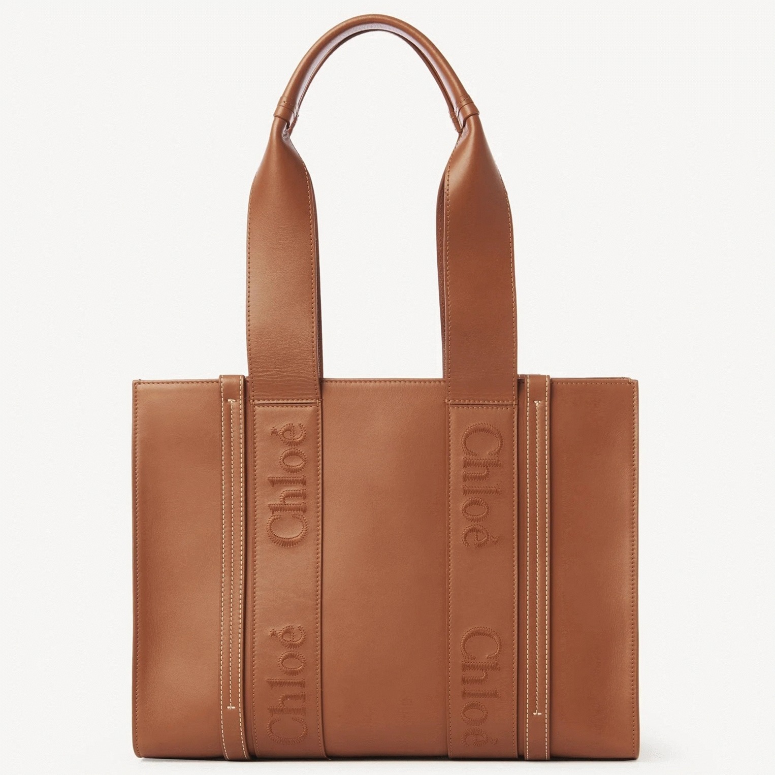 top quality faux Ch10e woody medium tote bag in brown calfskin