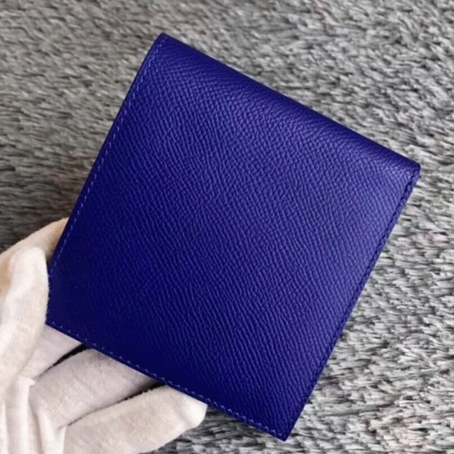 Blue electric luxury replica H**me5 Copernic compact wallet