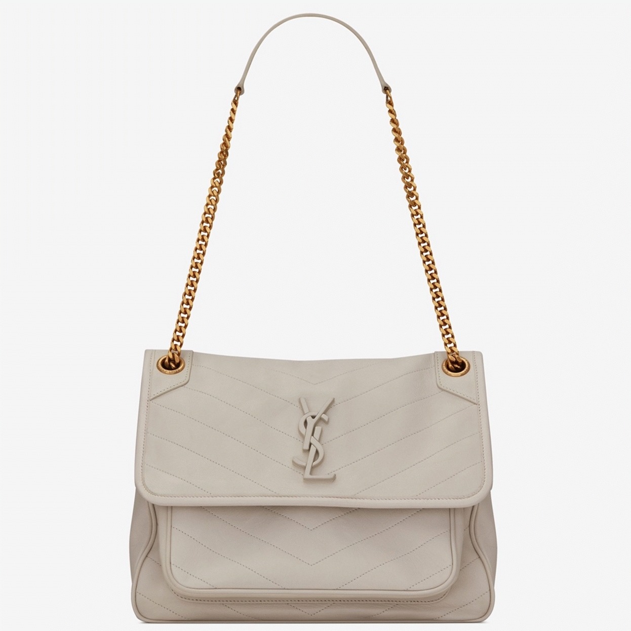Replica Sa1nt Lau*nt Niki Medium Chain Bag White