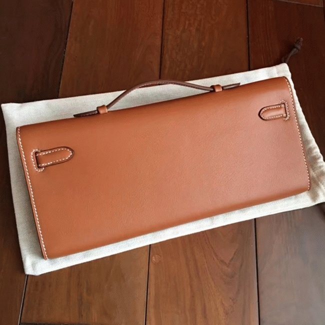 Gold Swift Knockoff H**me5 Kelly Cut Clutch Sophisticated Clutch