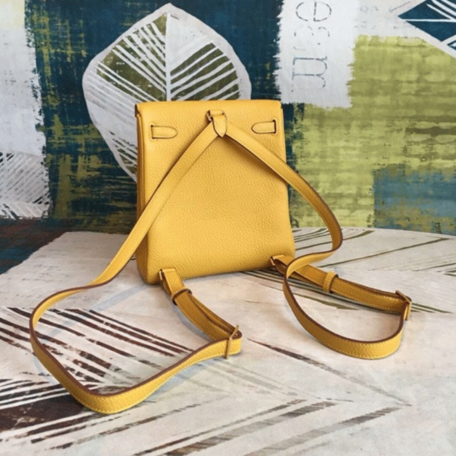 Yellow Clemence Fake H**me5 Kelly Ado PM Backpack
