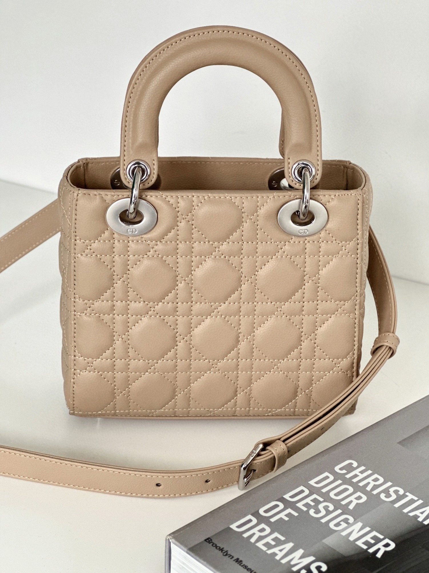 D10r Small Lady D10r My ABCD10r Bag Replica in Beige Cannage