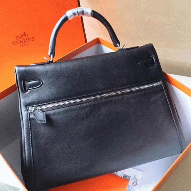 Black Fake H**me5 Kelly Lakis 35cm Functional Designer Bag