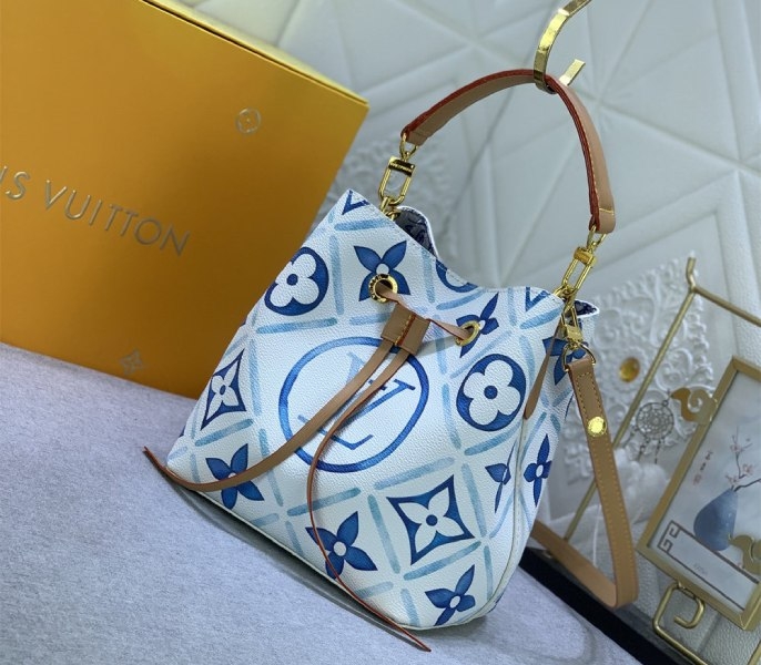 L0vis Vvtt0n LV By The Pool Monogram Tiles Canvas NeoNoe BB Bag In Lagoon Blue
