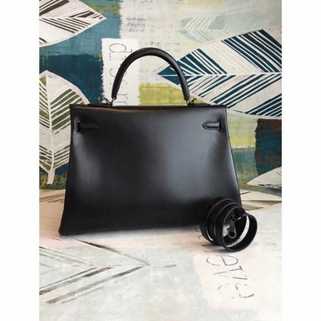 Black Box Knockoff H**me5 Kelly 35cm Structured Handbag