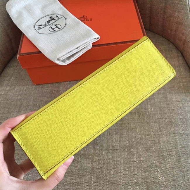 Soufre Epsom Knockoff H**me5 Kelly Pochette Vibrant Handbag