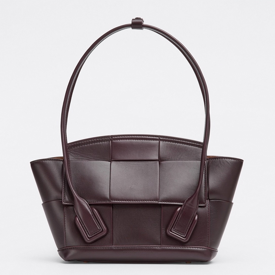 Top Quality Knockoff B0tt*ga Ven*ta Arco Small Bag In Grape Intrecciato Calfskin