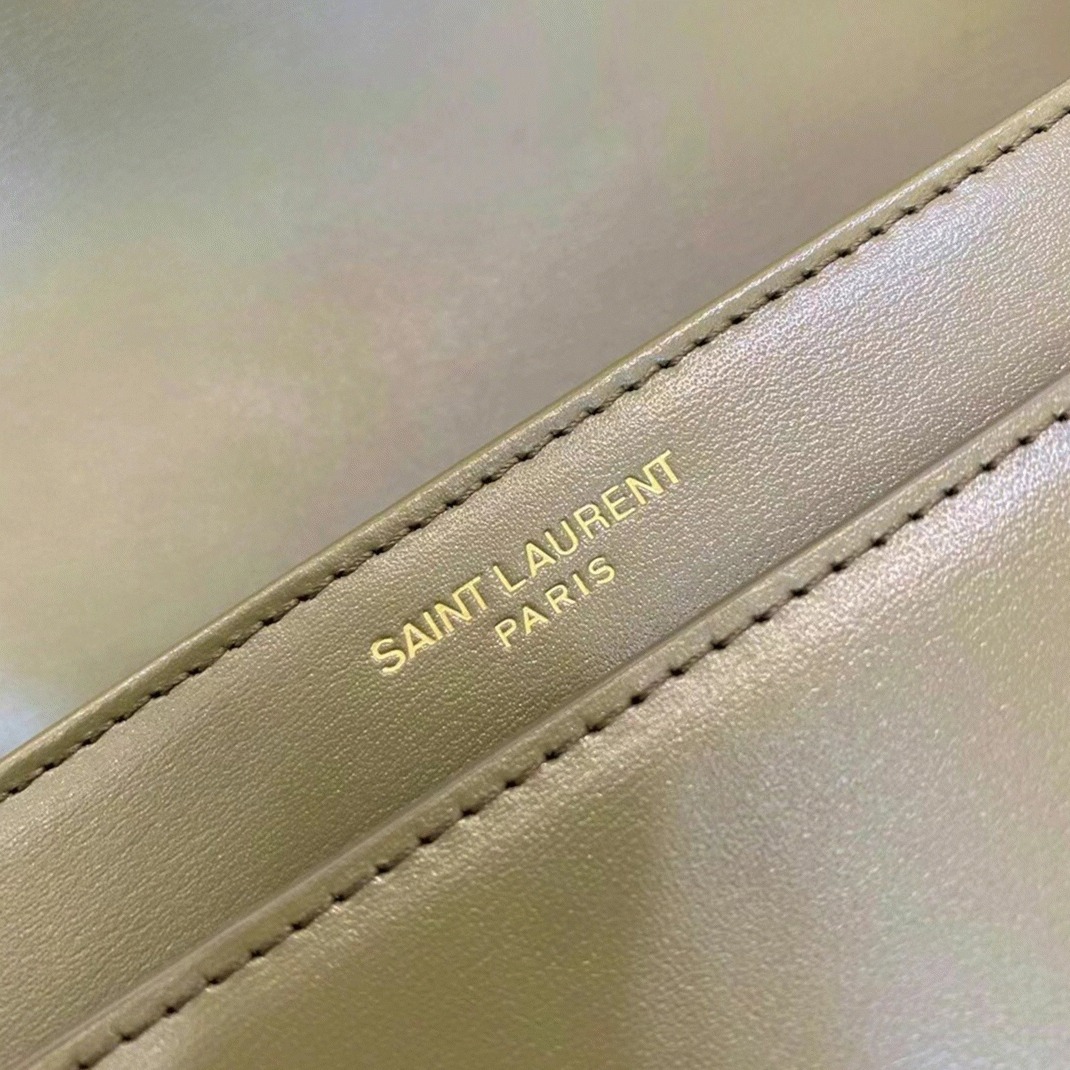 Fake Sa1nt Lau*nt Medium Solferino Bag Khaki Green Calfskin