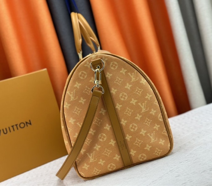 L0vis Vvtt0n Monogram Heritage Canvas Keepall Bandouliere 55 In Yellow