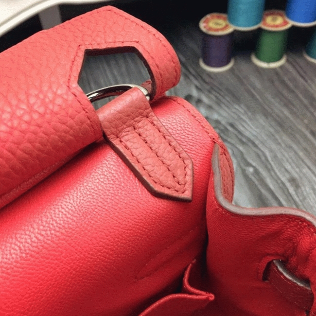 Large red fake H**me5 Jypsiere 31cm handbag