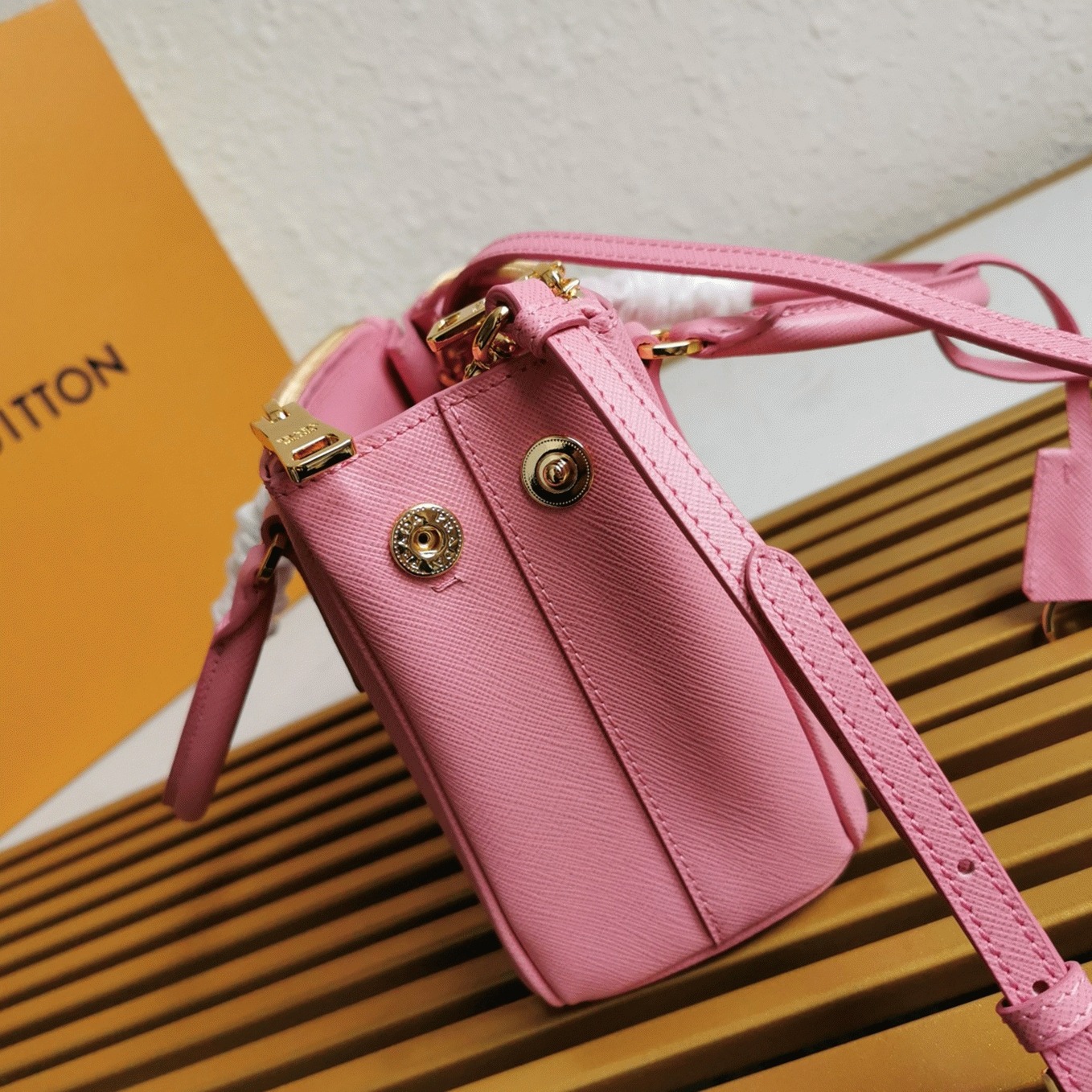 Pink Pra*a Mini Galleria Bag Fake