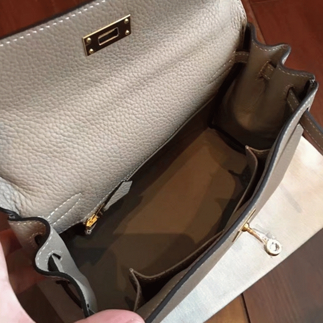 Grey Clemence Knockoff H**me5 Kelly 25cm Elegant Handbag
