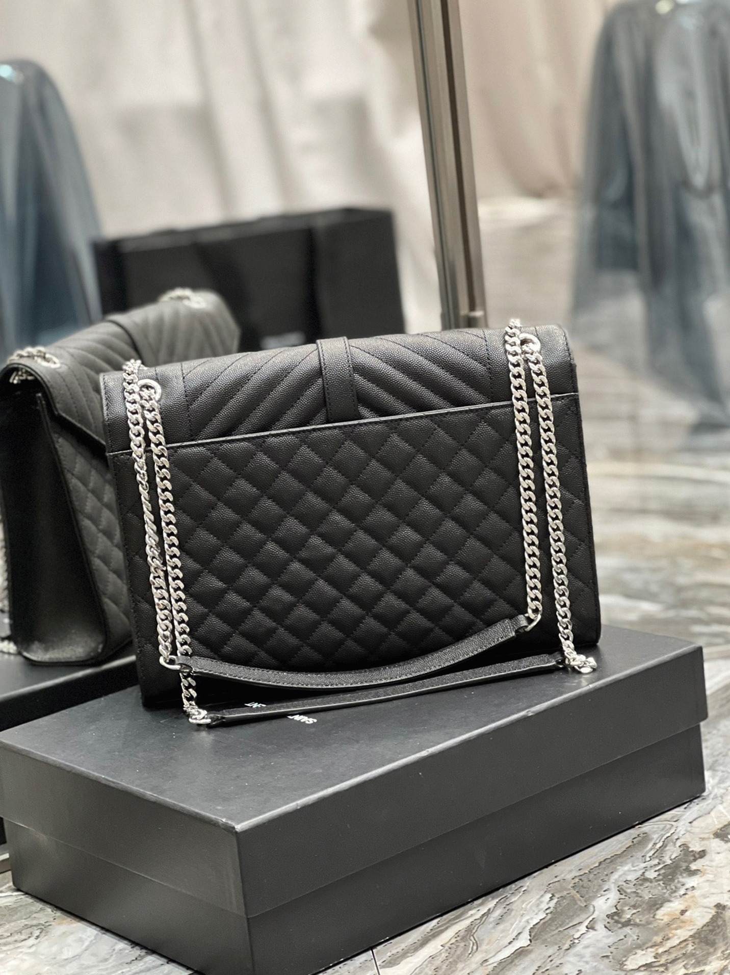 Replica Sa1nt Lau*nt Envelope Large Bag Noir