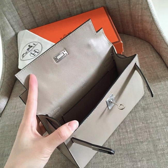 H**me5 Grey Swift Top Replica Designer Kelly Pochette Soft Purse