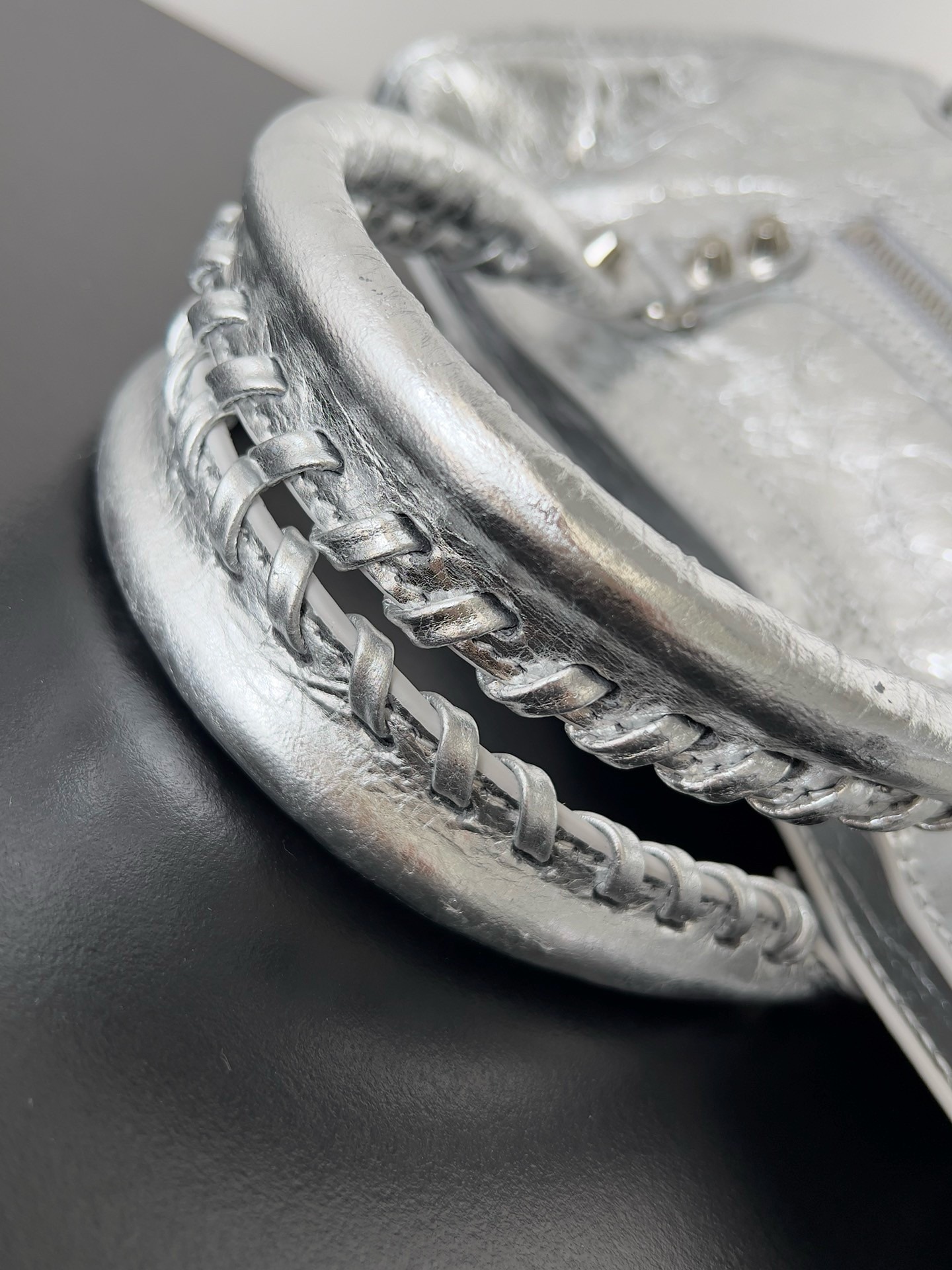 Knockoff Ba1en*iaga Le City Small Bag Silver Metallic Lambskin